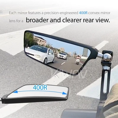 1x Barra izquierda espejo retrovisor LEAP negro pesado plegable 7/8" barra hueca se adapta a Yamaha Foto 1 de 4