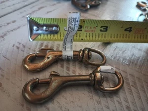 2- National Hardware Bolt Snap Swivel Eye Solid Bronze 7/16" x 3" N258-616 - Picture 1 of 1