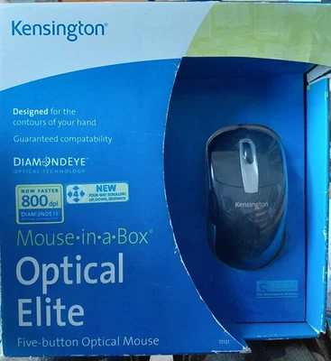 Kensington Optical Elite Five Button Mouse EasyGrip Sides  NEW Sealed - Image 1 of 2