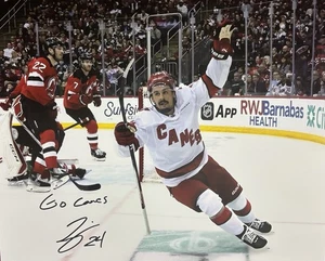 Seth JARVIS Signed 8x10 Photo! CAROLINA HURRICANES W/ “GO CANES” W/COA - Picture 1 of 2
