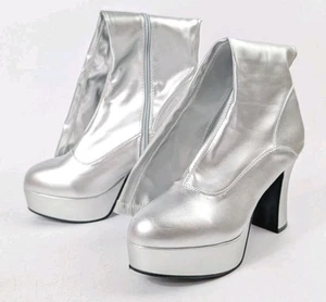 Retro Party Clubing Shoes 70s Gogo Dancer Disco Halloween Costume Boots SZ 10 - Picture 1 of 24