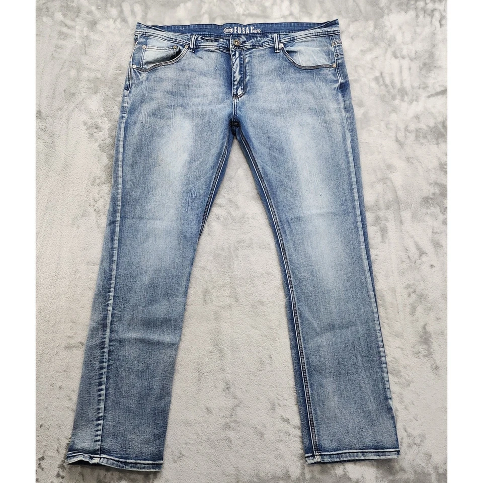 Pantalones de mezclilla vintage Y2K FUSAI para hombre 42/32 calce relajado pierna recta elásticos ropa de calle Foto 1 de 4