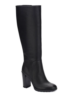 KENNETH COLE NEW YORK Womens Black Lug Sole Justin 2.0 Round Toe Block Heel - Image 1 of 4