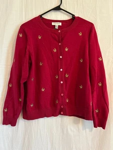 Cárdigan de colección David Brooks para mujer grande bordado ardilla roja - Imagen 1 de 4
