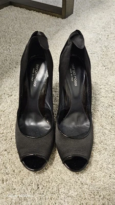 Zapatos de tacón de aguja Sergio Rossi para mujer talla 39 Italia negros sedosos  Foto 1 de 4