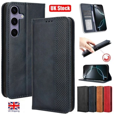 For Samsung S25 S24 S23 S22 S21 S20 Leather Wallet Card Holder Case Cover - Image 1 of 4