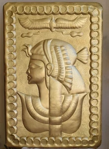 Vintage Repoussé Brass Hanging Plaque-2 x1.5 ft Egyptian Queen Wall- Art Deco - Picture 1 of 10