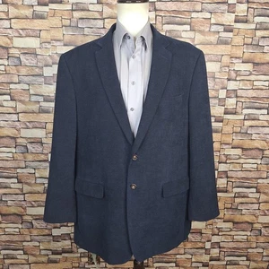 Marco Grassi Jacket Blazer Mens 50L Blue Microcheck  Double Vented - Picture 1 of 7