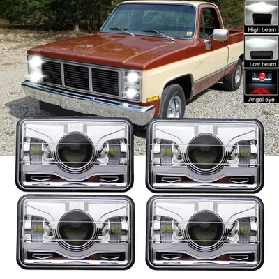 For GMC C1500 2500 3500 1982-1986 Truck 4PCS 4x6" LED Headlights Hi/Lo Beam DRL - Image 1 of 4