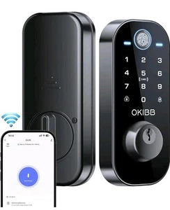 Bloqueo inteligente OKIBB con control remoto de aplicación Wi-Fi incorporado, huella digital, Alexa IP54 - Imagen 1 de 9