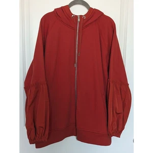 Athleta On My Way Triumph Hoodie Damen XL orange rot Sweatshirt Double Zip - Bild 1 von 9