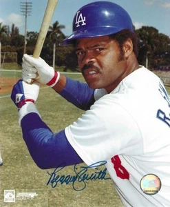 Signed 8x10 REGGIE SMITH Los Angeles Dodgers Autographed photo- COA - Picture 1 of 1