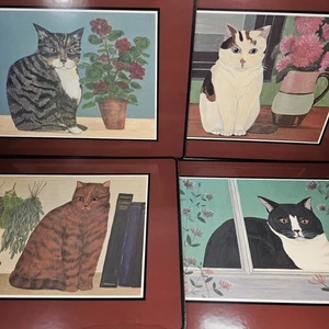 Colchonetas para gatos estilo arte popular pimpinela respaldo de corcho duro vintage - Imagen 1 de 12