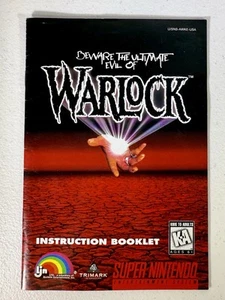 Warlock SNES Super Nintendo Folleto de instrucciones MANUAL SOLO SIN JUEGO - Imagen 1 de 3