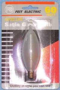 Satin Glow 60W 120V B10 Candelabra Bulb E12 Base BP60C11 - Picture 1 of 1