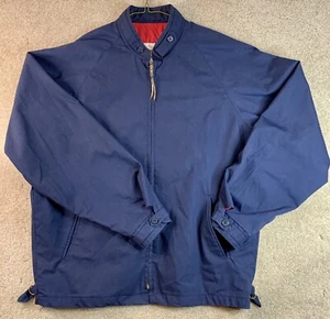 Vintage 50s/60s Peters All Weather Sportswear Men Blue Banded Collar Jacket 42 L - Picture 1 of 14