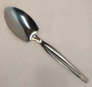 Spoon Grapefruit Serrated Geometric Pattern Stainless China 6 inch Mid-Century - Picture 1 of 3