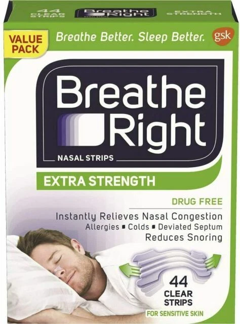 Breathe Right Extra Strength Nasal Strips for Sensitive Skin - Clear, 44 Count