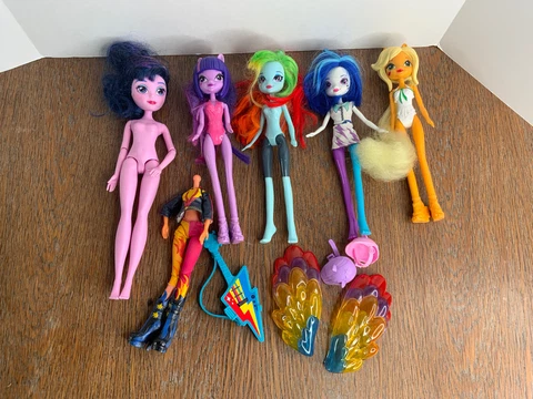 MLP Equestria Dolls Accessories Twilight Sparkle Wings Rainbow Dash Neon DJ Lot Cover