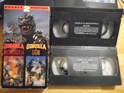 RARE OOP Godzilla 2x VHS film vs. Mechagodzilla vs Gigan 1972 1974 japan monster - Image 1 of 2