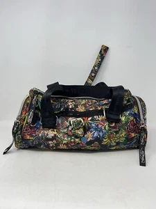 Vtg Ed Hardy Purse Handbag Tote Christian Audigier Print All Over 14” x 7” x 6” - Picture 1 of 22