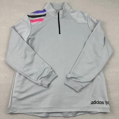 Adidas Golf Sweater Men 2XL Gray Solid 1/4 Zip Pullover Golfer Logo Collar XXL - Image 1 of 4