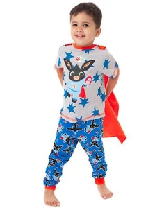 Conjunto de pijama Bing Bunny gris manga corta pierna larga unisex niños - Imagen 1 de 10
