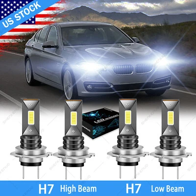 For BMW 528i 535i 2008-2010 4pcs 6000K Combo Headlight High & Low Beam LED Bulbs - Image 1 of 4