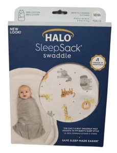 HALO SleepSack 3-Way Swaddle- Jungle Animal Print (Newborn / 0-3 M) New in box - Picture 1 of 2