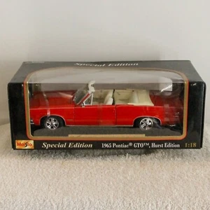 Pontiac GTO Cabrio Hurst Edition 1965 Rosso 1:18 Die Cast Maisto NUOVO - Foto 1 di 5