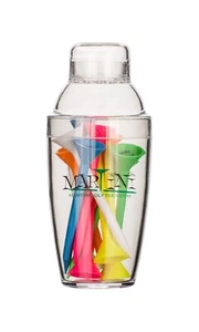 Martini Golf Mini Shaker 3-1/4" Durable Plastic Tees 12-Pack of Assorted Colors - Picture 1 of 2