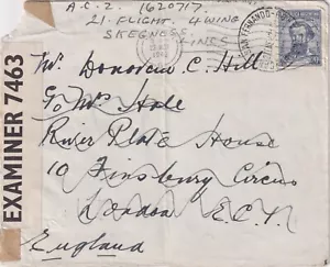 WW2 Argentina River Plate House to Volunteer RAF Skegness Cover 1942 - Picture 1 of 4