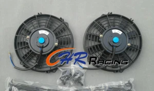 2sets Universal 16" Electric Radiator/Intercooler 12v Slim Cooling Fan + Fitting - Picture 1 of 5