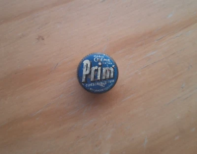 ANCIENNE BOÎTE DE CIRAGE PUBLICITAIRE PRIM ÉCHANTILLON PETITE TÔLE LITHO 1950 - Photo 1/3