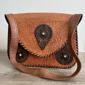 Vintage Retro Leather Boho Hippy Saddle Bag - Picture 1 of 6