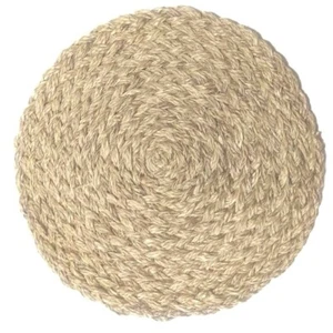 Natural Straw Wicker Woven Placemat Round Braided Tablemat Heat Resistant Mat - Picture 1 of 3