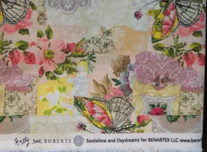 Kelly Rae Roberts Soulshine Daydreams Butterflies Fabric Benartex 54" x 43" W Pc - Picture 1 of 4