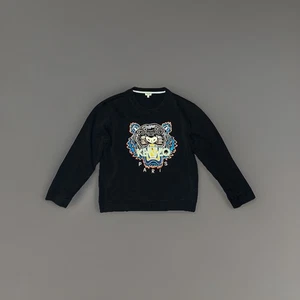 Kenzo Paris Embroidered Tiger Head Logo Sweatshirt Pullover Black Men's XXL - Bild 1 von 5