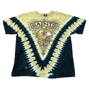 Nfl New Orleans Saints T-Shirt Tye Dye Retro 90s Multicoloured Mens XL - Picture 1 of 8