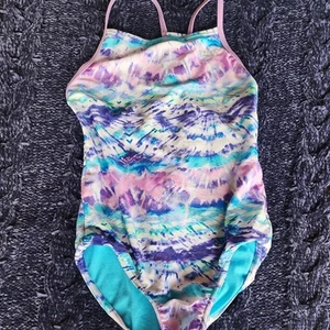 Speedo Girls Youth Swimsuit Racer Back Multi Color One Piece Size Large - Picture 1 of 5