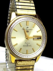 Seiko 5 Sportsmatic Deluxe 7606-7971 Gold Vintage Automatik Herrenuhr Japan - Bild 1 von 3