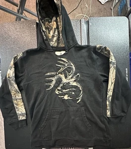 Boys L Legendary Whitetail Deer Black Hoody Hoodie - Picture 1 of 3