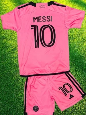 Camiseta Adidas Youth Messi #10 +Conjunto Curto Rosa Kit Uniforme de Futebol Infantil GRANDE (28) - Imagem 1 de 4