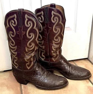 Botas De Colección Lucchese Marrón Puntera Almendra - Mujer Talla 8 B Viene con Caja y Fundas Foto 1 de 4