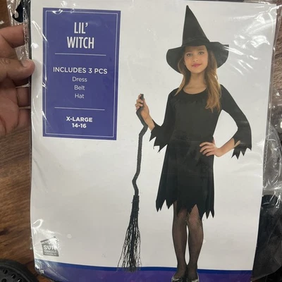 Disfraz de Bruja Malvada Lil’ Halloween Negro Vestir Niño Niñas Talla XL 14-16 Foto 1 de 4