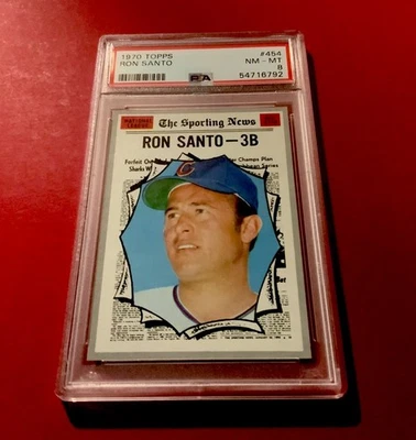 1970 Topps Baseball  # 454 - RON SANTO - CHICAGO CUBS - PSA 8 NM-MT - Image 1 of 2