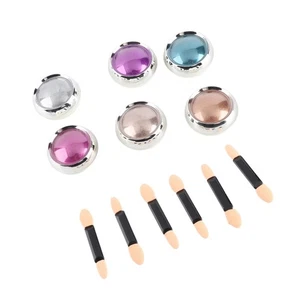 6 Colors Nail Art Mirror Powder Metallic Decoration Manicure Mirror Powder With - Picture 1 of 22