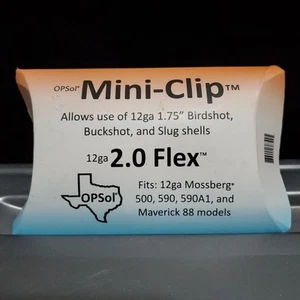 OPSol Mini-Clip™ 2.0 Flex™ - Made in USA - fits 12 Ga Mossberg 500 590 & Mav 88 - Picture 1 of 5