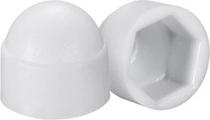 Plastic Dome Nut Protection Cap Covers, M8 Nut Cover White 25Pcs - Picture 1 of 12