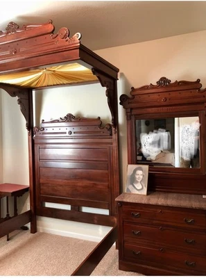 Antique Half Tester Canopy Bed - Image 1 of 3